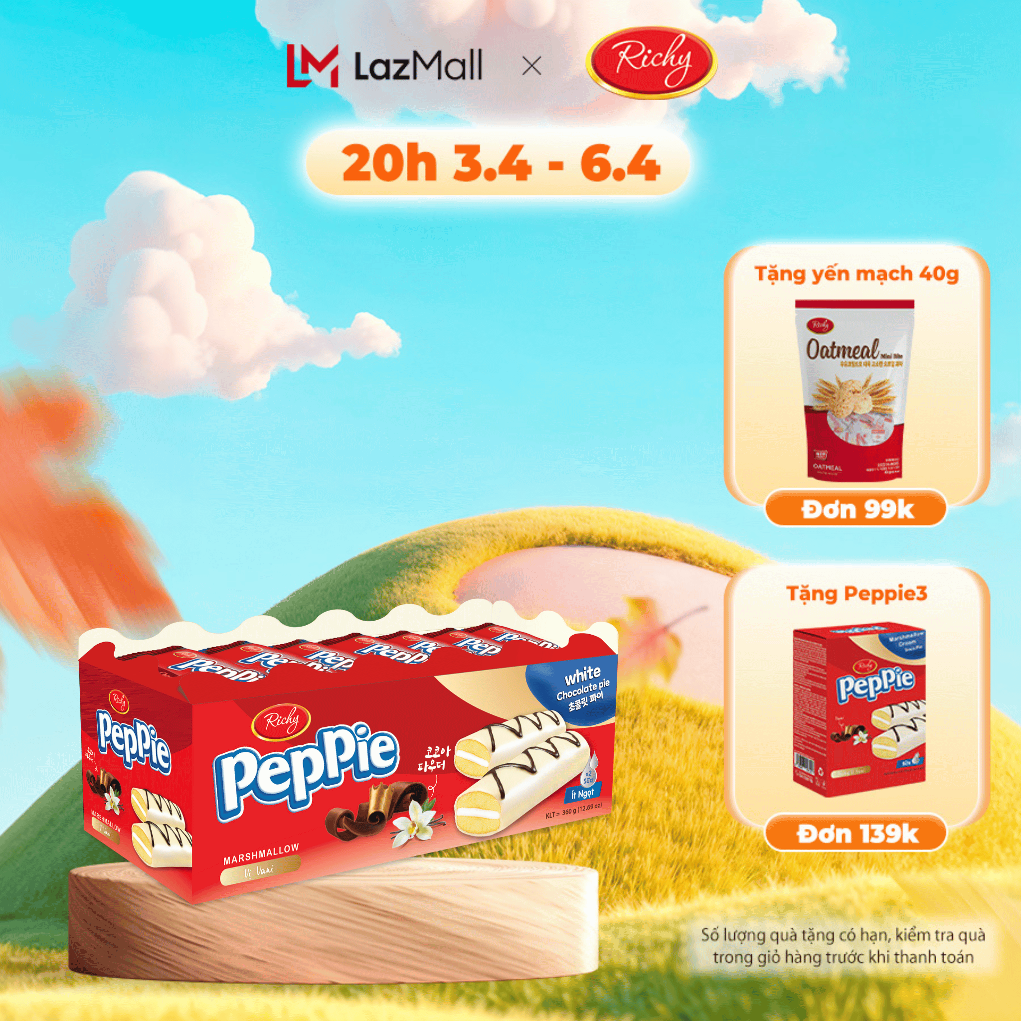 Bánh Peppie Richy khay 360g vị Vani