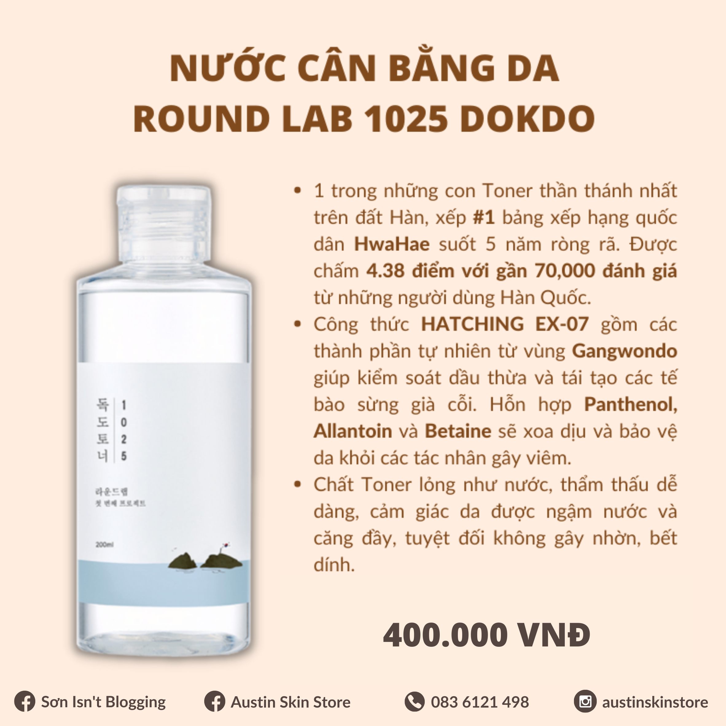 Nước Cân Bằng Round Lab Dokdo 1025 Toner 200ml