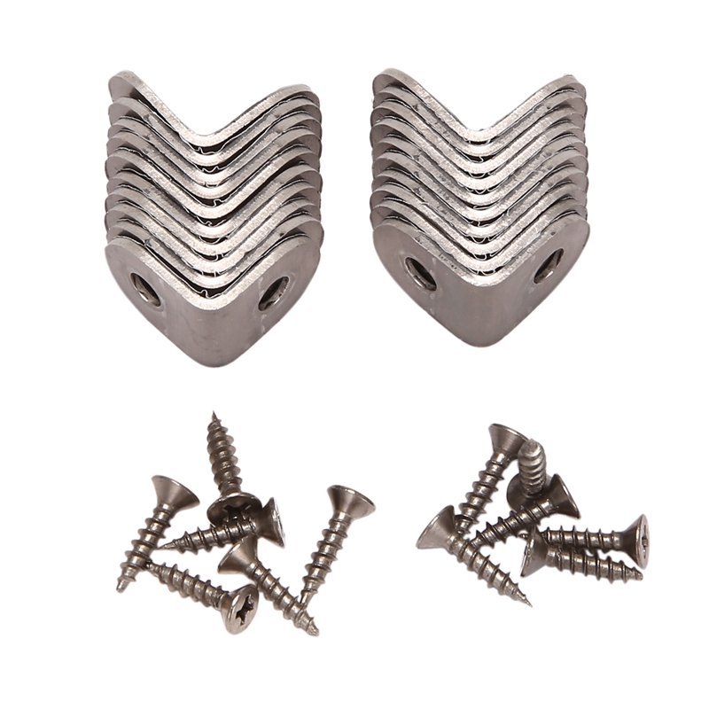 20 Pcs Stainless Steel L Bracket Corner Brace Joint Right Angle Bracket