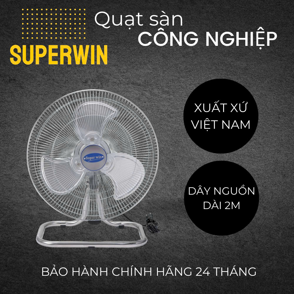 [HCM] QUẠT SÀN SUPERWIN 45CM/ 90W (ĐKÍNH CÁNH 450MM) - 45-QS