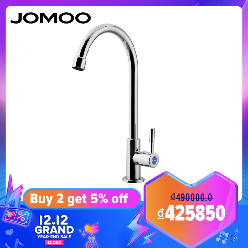 Vòi rửa chén lạnh (Đồng) JOMOO (Trắng bạc) 7713-078/1C2-I011