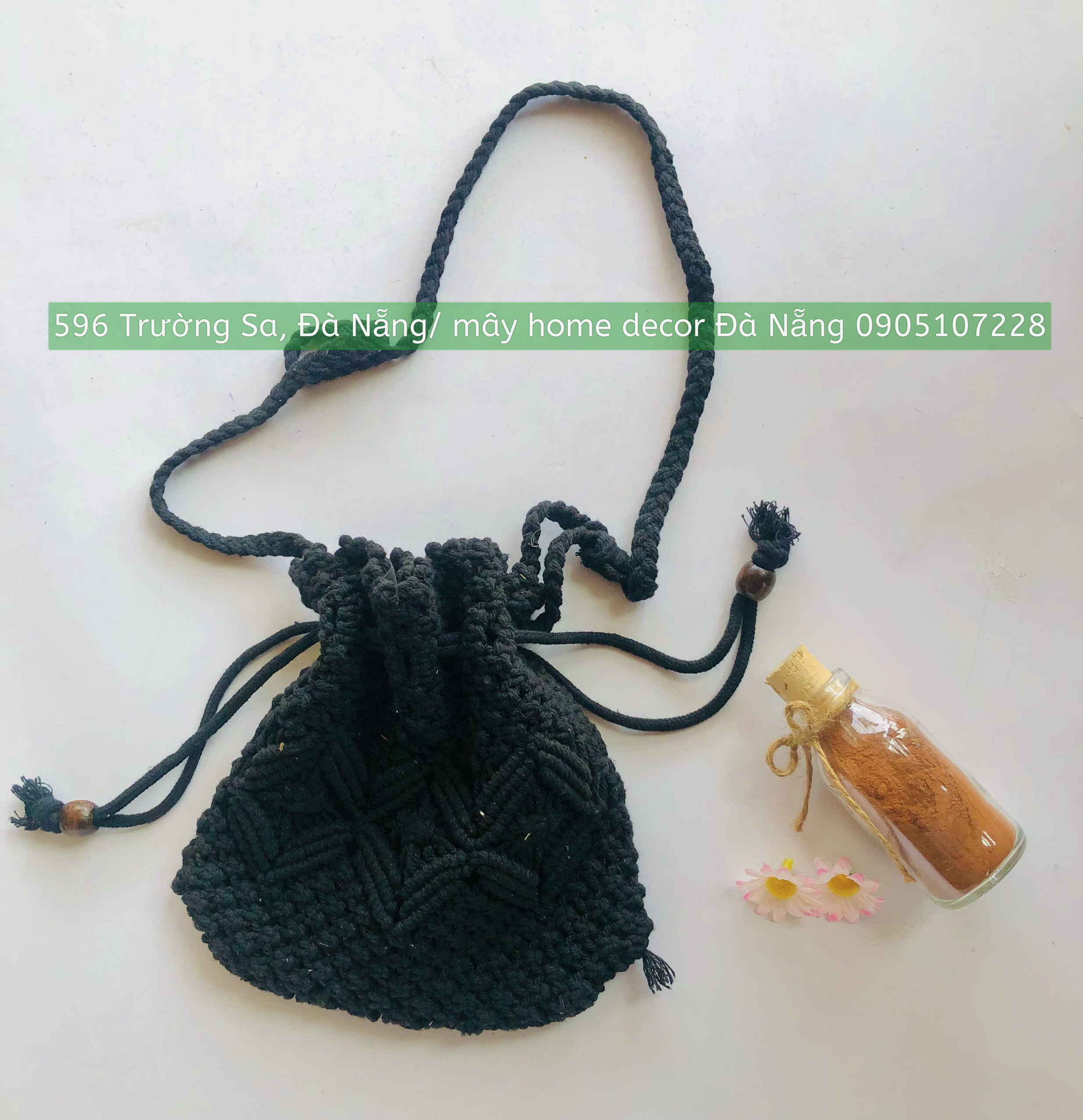 Túi đeo chéo Macrame thiết kế Hoa Hồng - Rose Macrame Cross bag