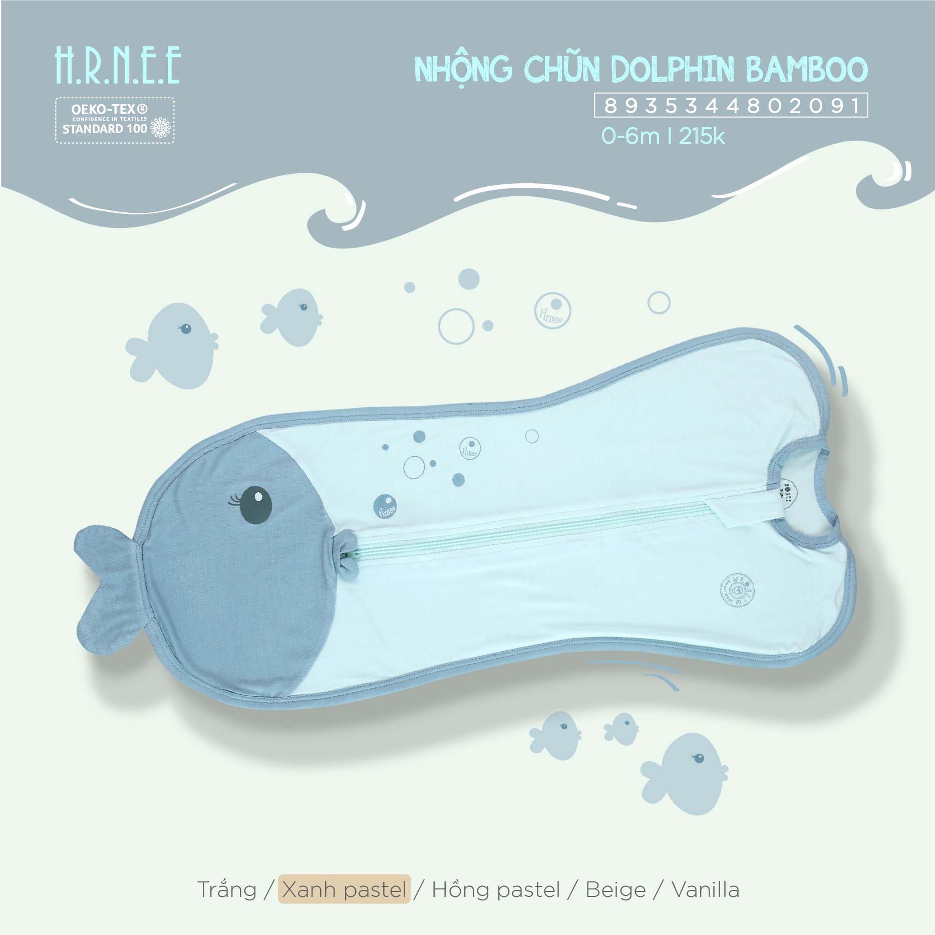 Nhộng chũn petit, sợi tre Hrnee cho bé sơ sinh