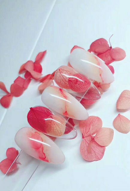 Hoa khô lụa cánh to trang trí móng, hoa khô lụa ẩn gel/bột MOON NAIL