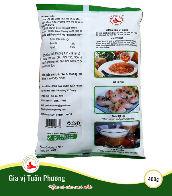 (Giảm 20K Ship Đơn Từ 49K) Bột Năng Tuấn Phương 400g ( Gói )