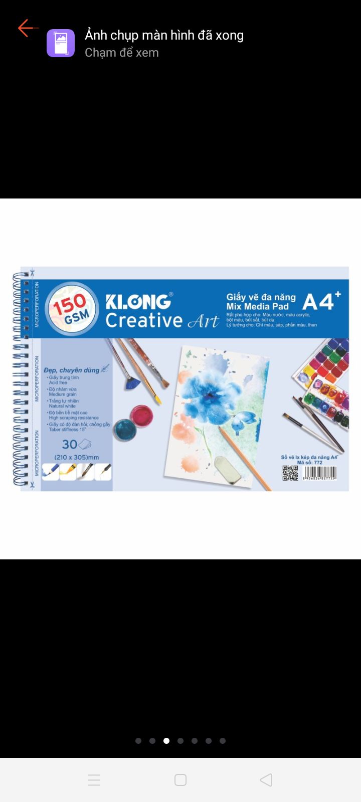 Vở vẽ màu nước Klong 772