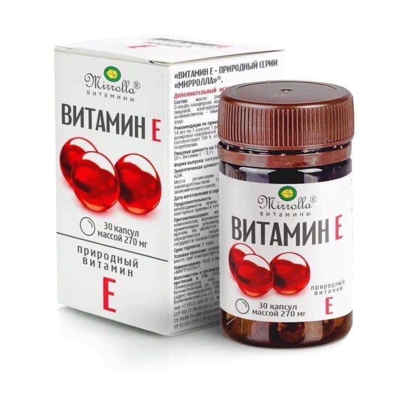 2 Hộp Vitamin E đỏ Nga 270mg Cải Thiện Vùng Da Thâm Sạm, Tăng Hệ Miễn Dịch Làm Trắng Sáng Da cao cấp