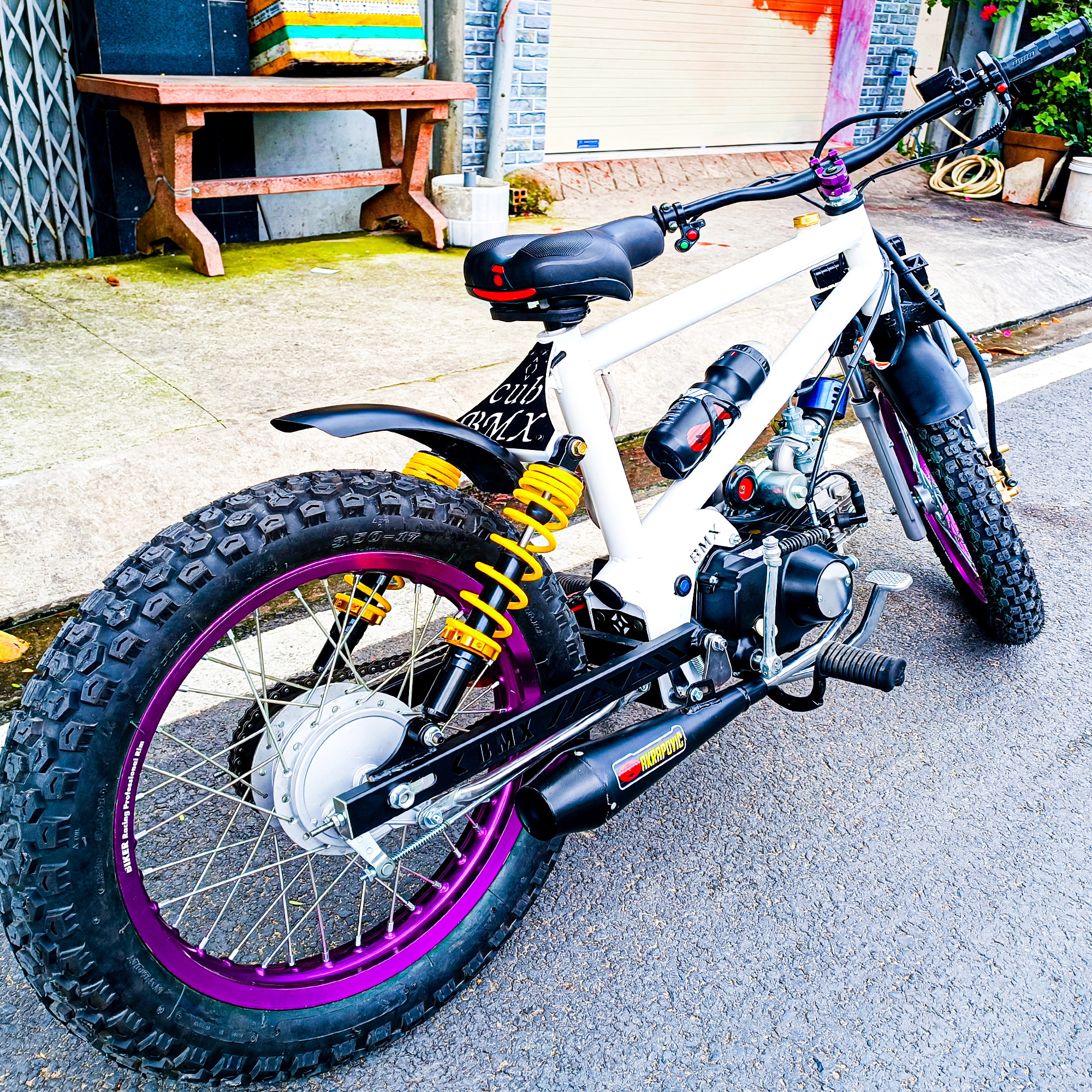 Sườn xe đạp bmx cub 130cc gắn máy wave dream