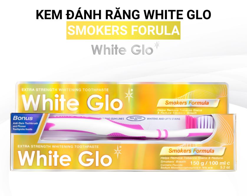 Kem Đánh Răng Dành Cho Người Hút Thuốc white glo 150g