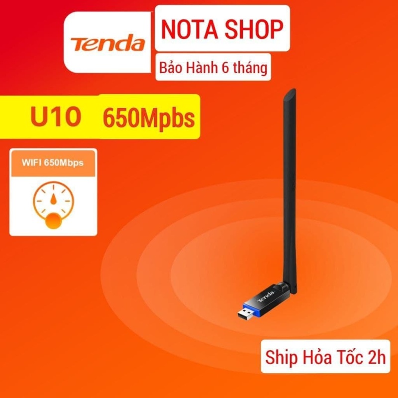 Bảng giá [BH 6 TH - HỎA TỐC] USB WiFi TENDA U10 600Mbps - Thu sóng WiFi 5G hz cho Laptop PC máy bàn Phong Vũ