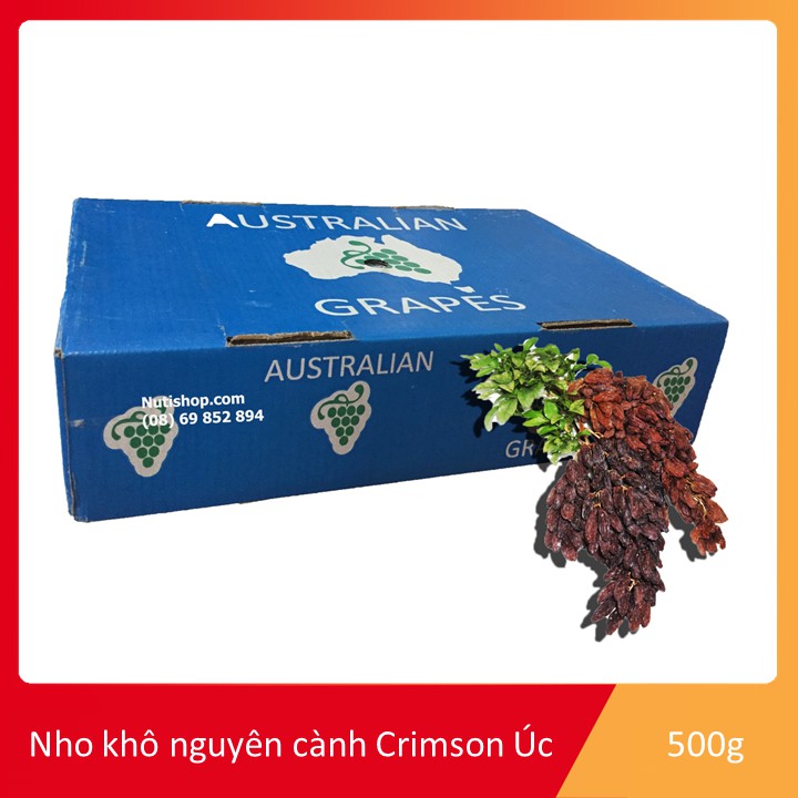 Nho kho nguyên cành Crimson Úc 500g