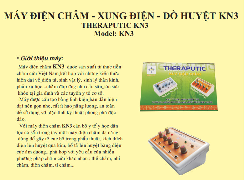 Máy điện châm, xung điện, dò huyệt KN3