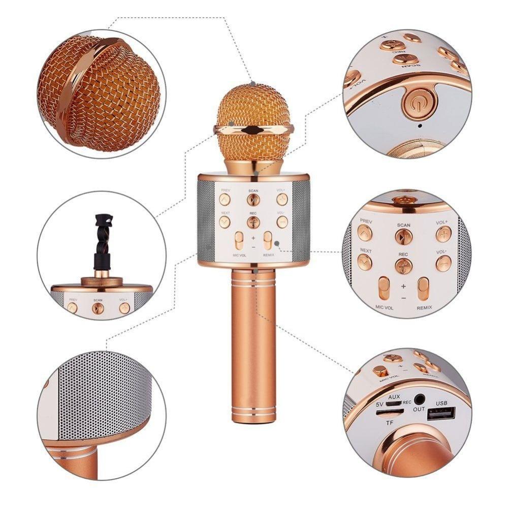 Mic Kèm Loa Bluetooth WS-858 Đa Năng 6 in 1