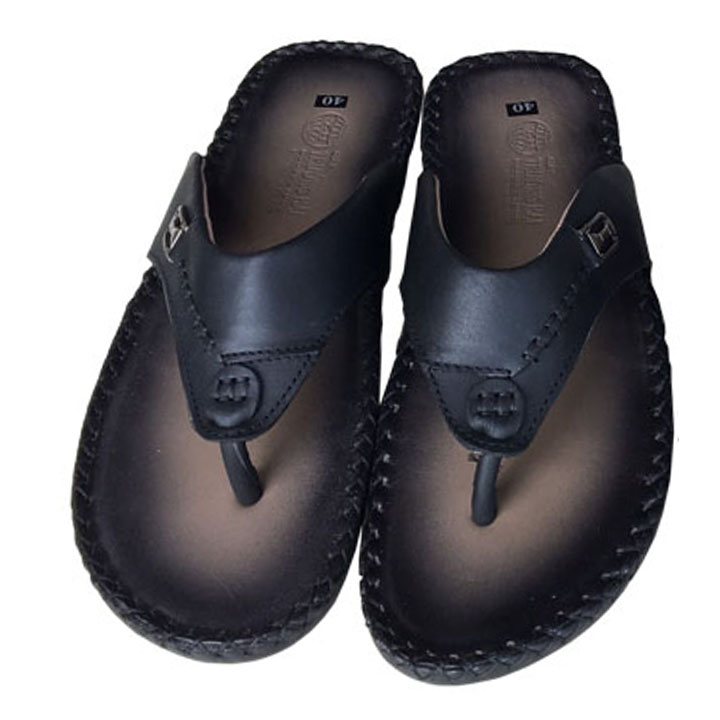 Dép nam xỏ ngón da bò cao cấp đế âm cao su  THXN0102