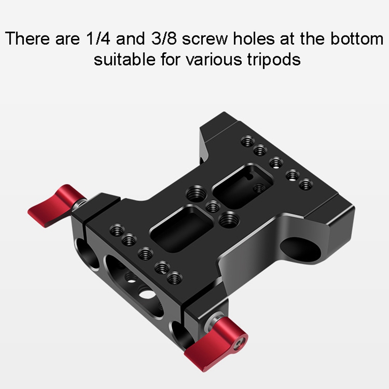 Multifunction Camera Base Plate with 15Mm Rod Rail Clamp for Dslr Camera Shoulder Rig Support Accessories