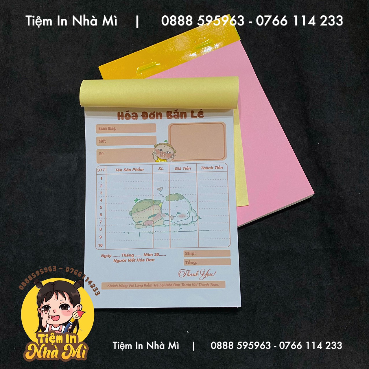 Hoá đơn bán hàng size A6 đáng yêu