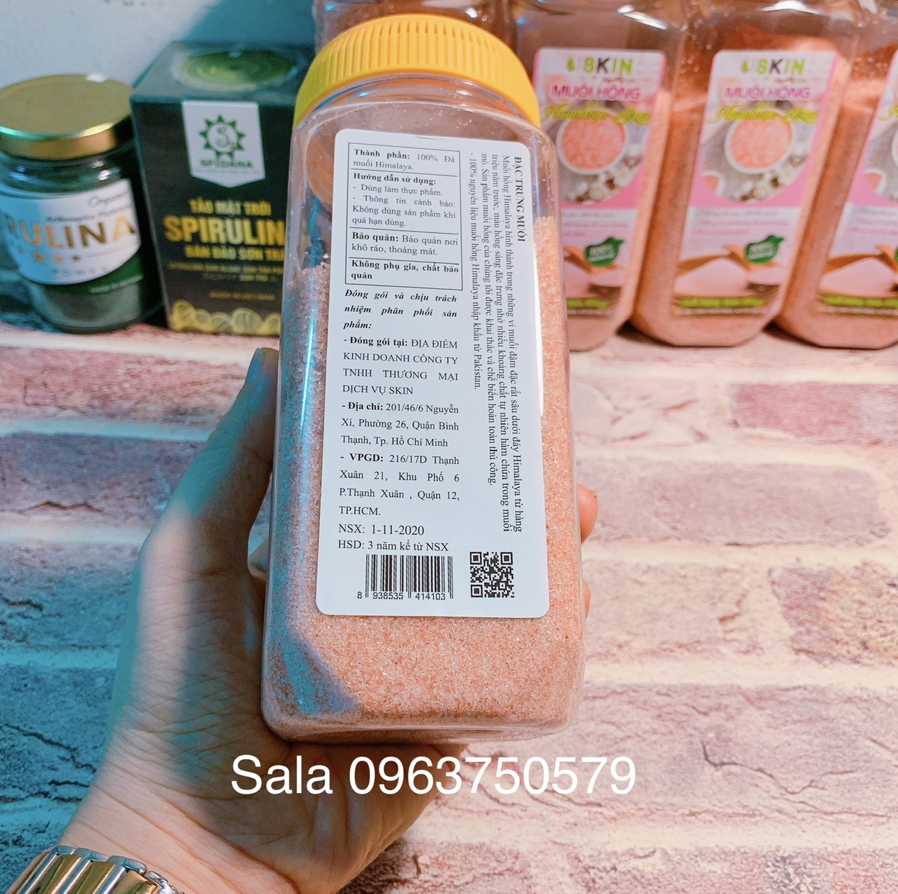 Muối Hồng Himalaya Organic 550gr hạt mịn (muối ăn)