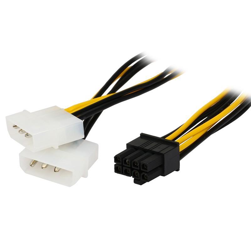 Dây đổi nguồn 2 Molex IDE 4PIN ra 8PIN PCI-E VGA card 20Cm