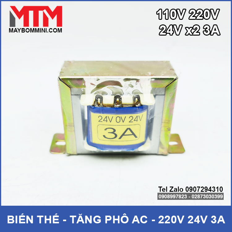 Biến thế 220V ra 24V AC 3A – kép