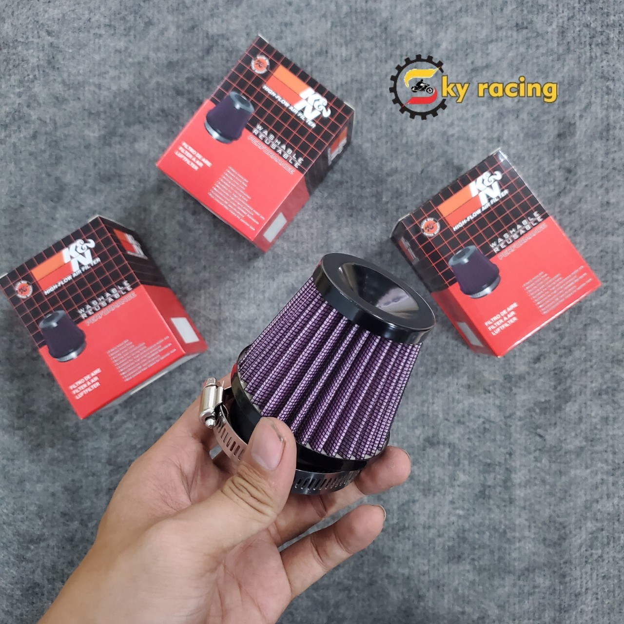Lọc gió bánh ú k&n gắn được nhiều dòng xe