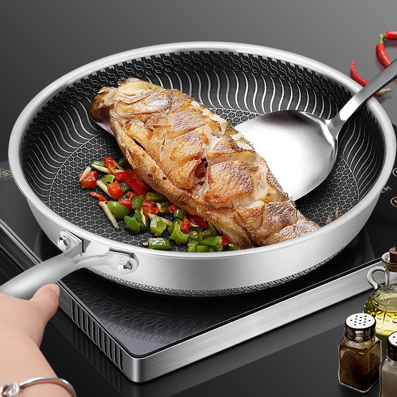 Chảo Chống Dính Tổ Ong BlackCube Inox 316L Cao Cấp, Đáy Khắc Laser Dẫn Nhiệt Đều
