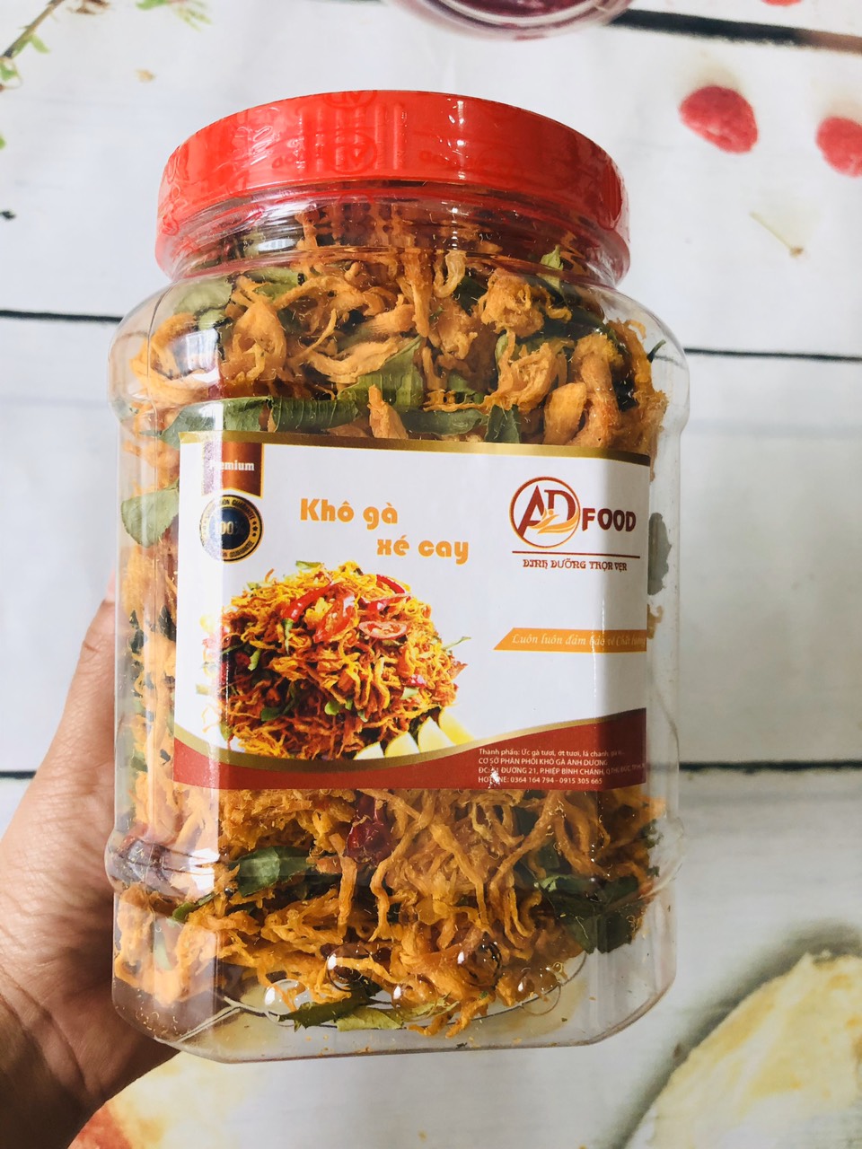 500g khô gà xé cay lá chanh