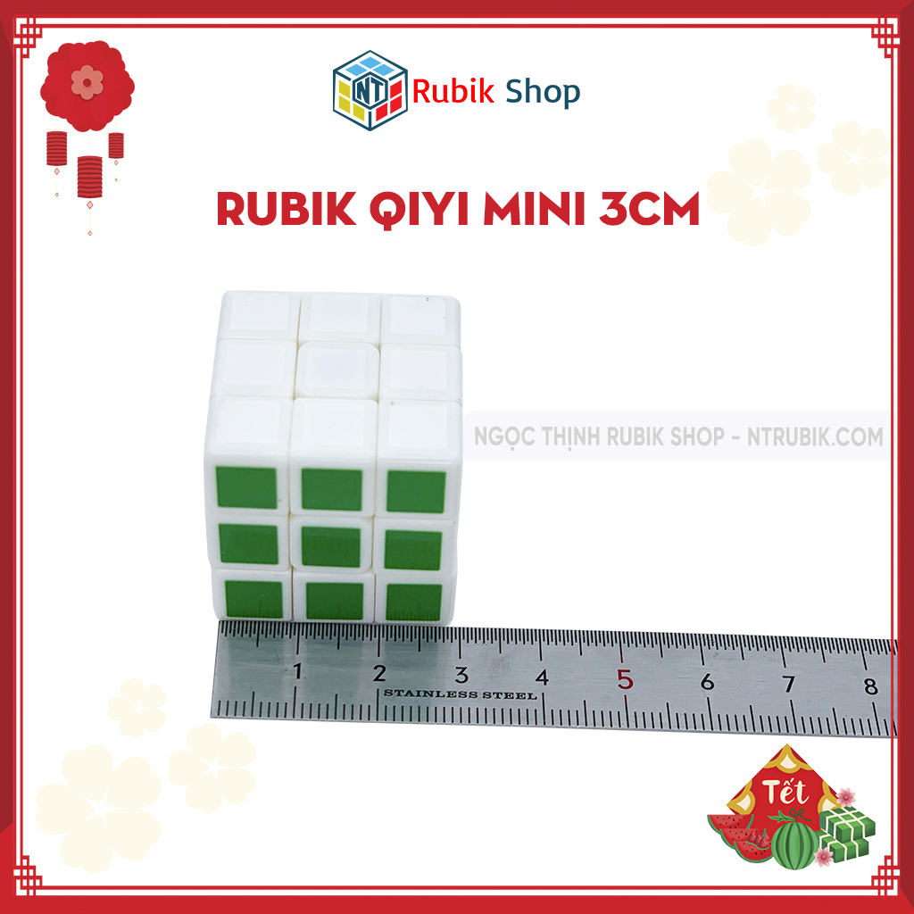 [Hoàn tiền 10%][Rubik 3x3x3] Rubik 3x3x3 QiYi mini 3cm Stickerless không viền