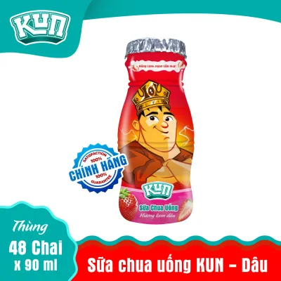 Sữa Kun Chai Dâu Thùng 48 Chai x 90ml