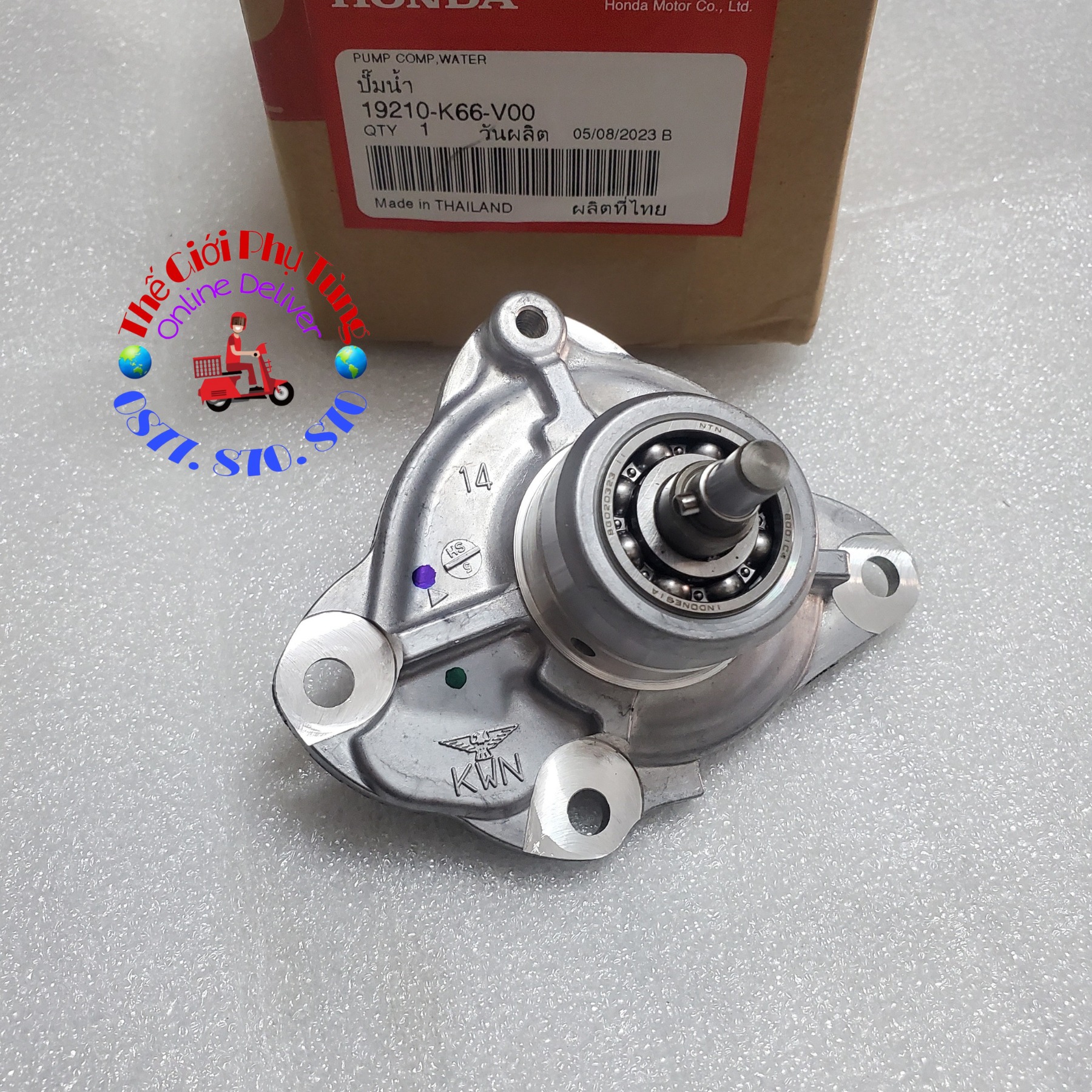 Bơm nước vario 150, vario 125, ab 125, lead 125, click zin honda thái lan - 19210-k66-v00