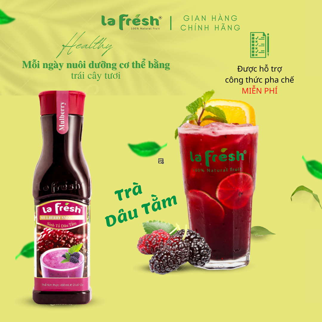 Sinh Tố Dâu Tằm Lafresh Đà Lạt Chai 650ml
