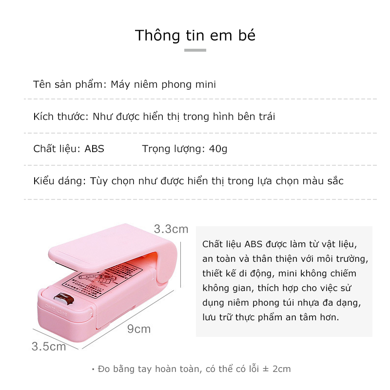 Máy hàn miệng túi mini cầm tay sử dụng pin