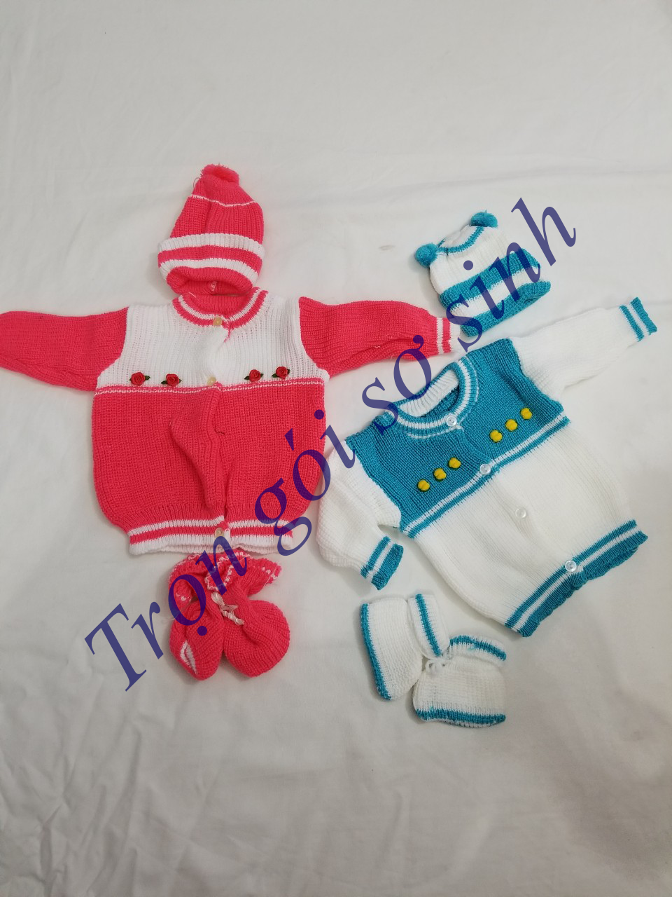 Áo len cho bé - Set đồ len cho bé gồm Áo, nón, tất