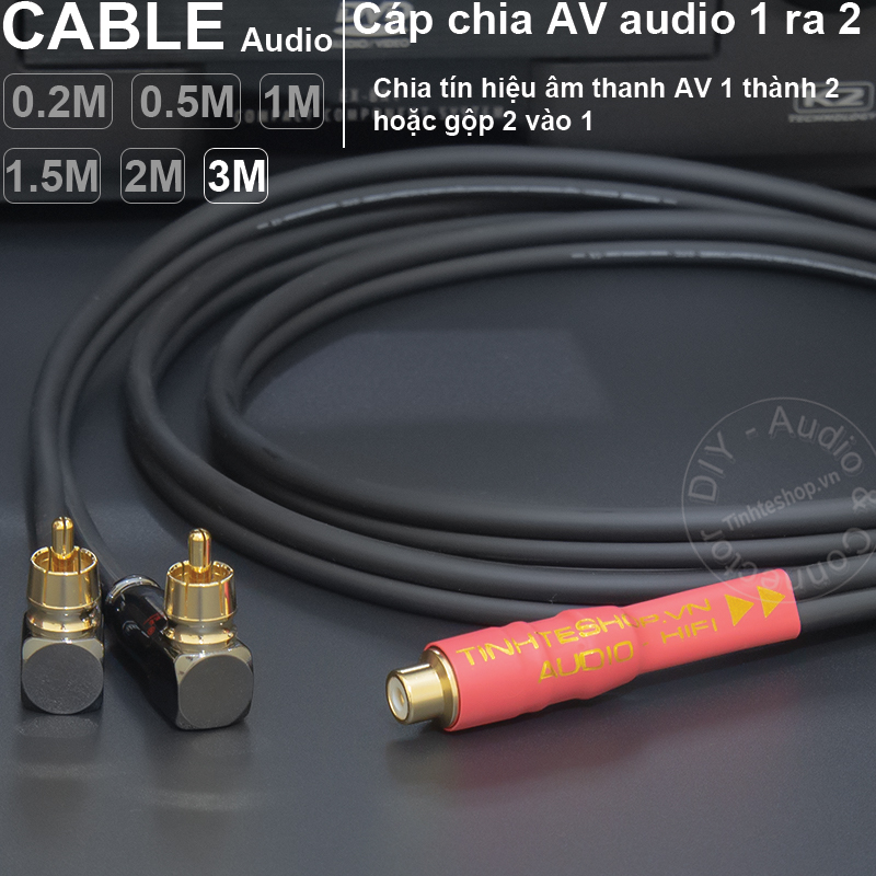 RCA splitter female to 2 male cable DIY 0.2 to 3M