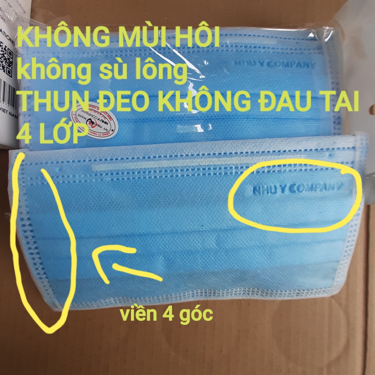 KHẨU TRANG Y TẾ 4 LỚP NHƯ Ý ( HỘP 50 CÁI  MÀU XANH )