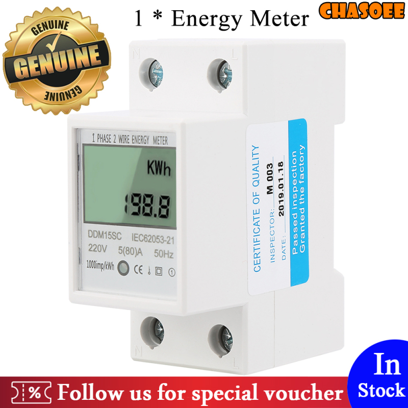 Bảng giá 【Hàng Hot】Màn hình kỹ thuật số LCD 5-80a ddm15sc Máy đo năng lượng điện tử một pha Din-Rail
