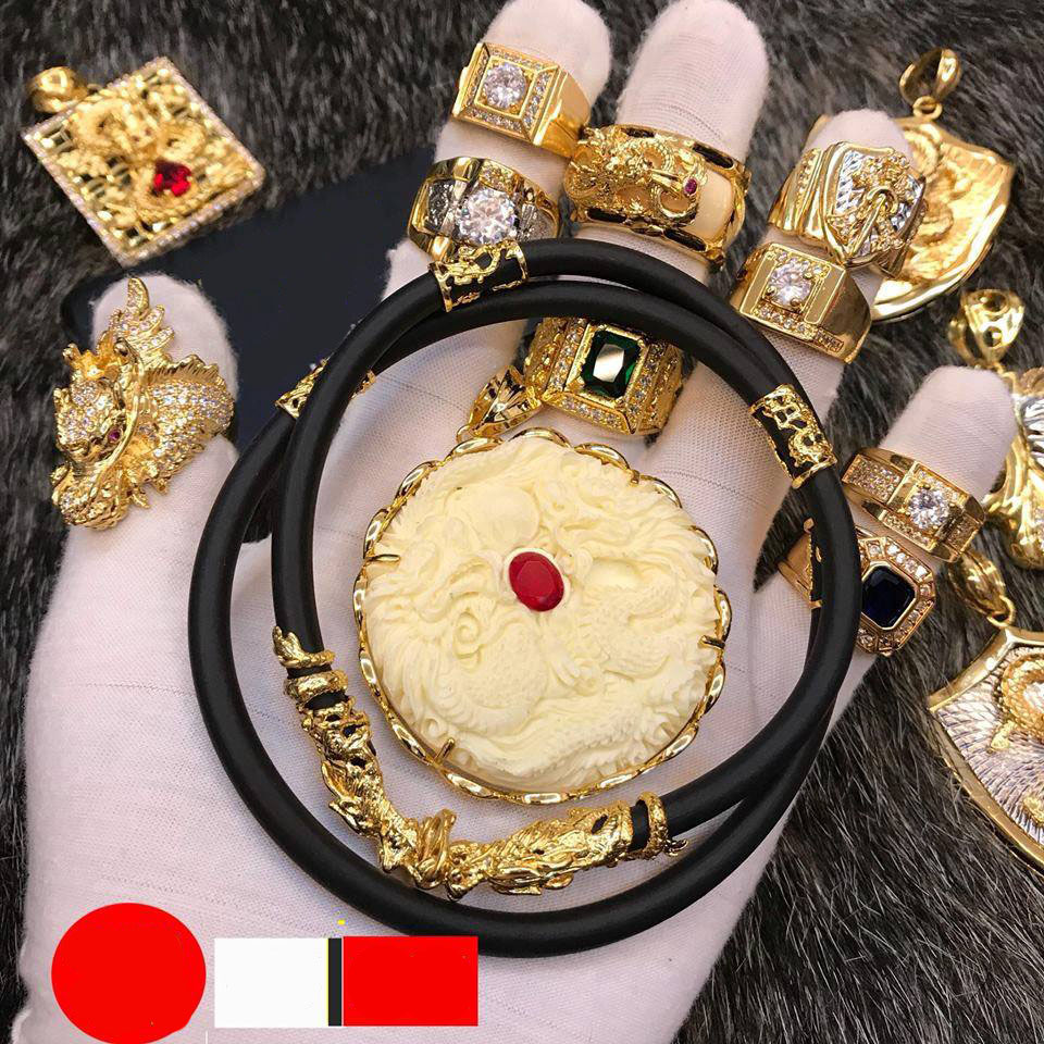 Dây chuyền Song Long chầu ngọc