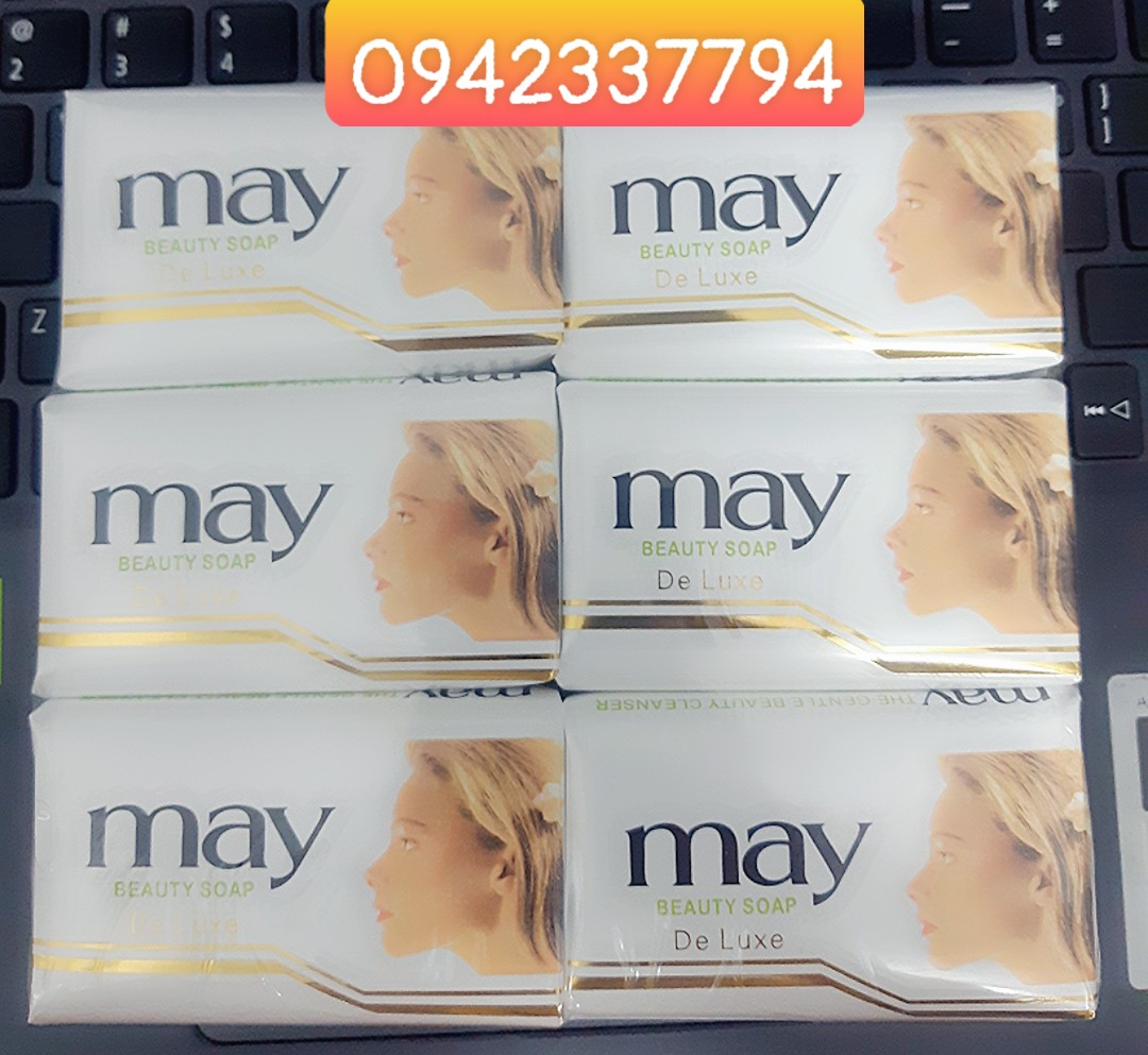 Lẻ 1 bánh xà phòng MAY trắng (xà bông cục thơm) 80g