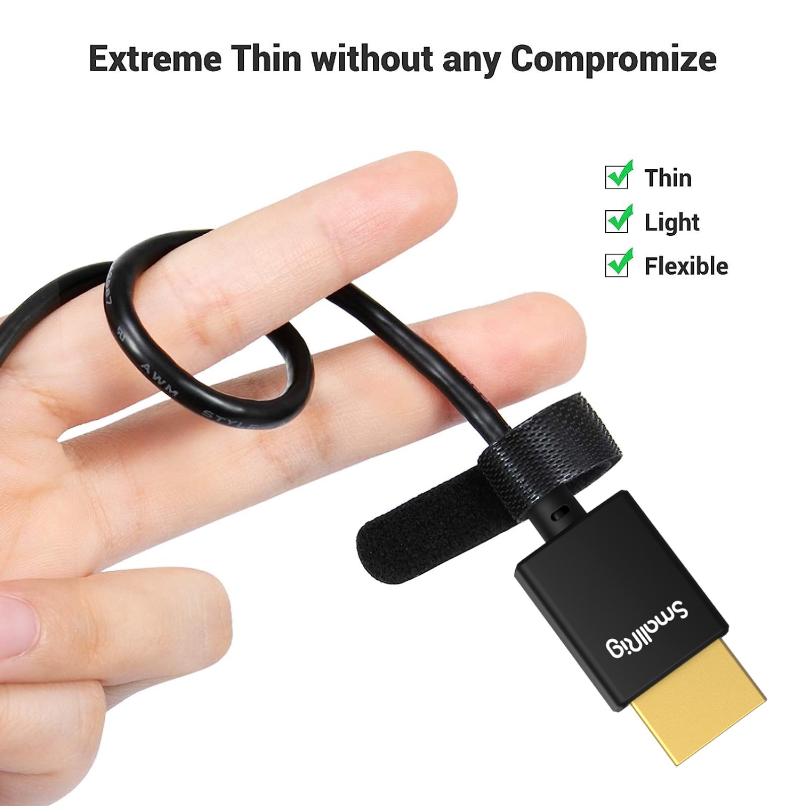 Smallrig Ultra-Slim 4K HDMI Data Cable (A to A) (55cm) 2957B