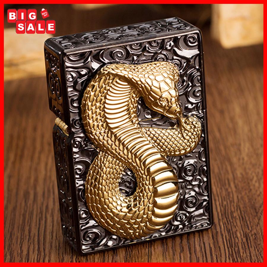 Hộp Quẹt Bật Lửa Xăng Đá Zorro 3D Hình Rắn Z91272 Cực Chất