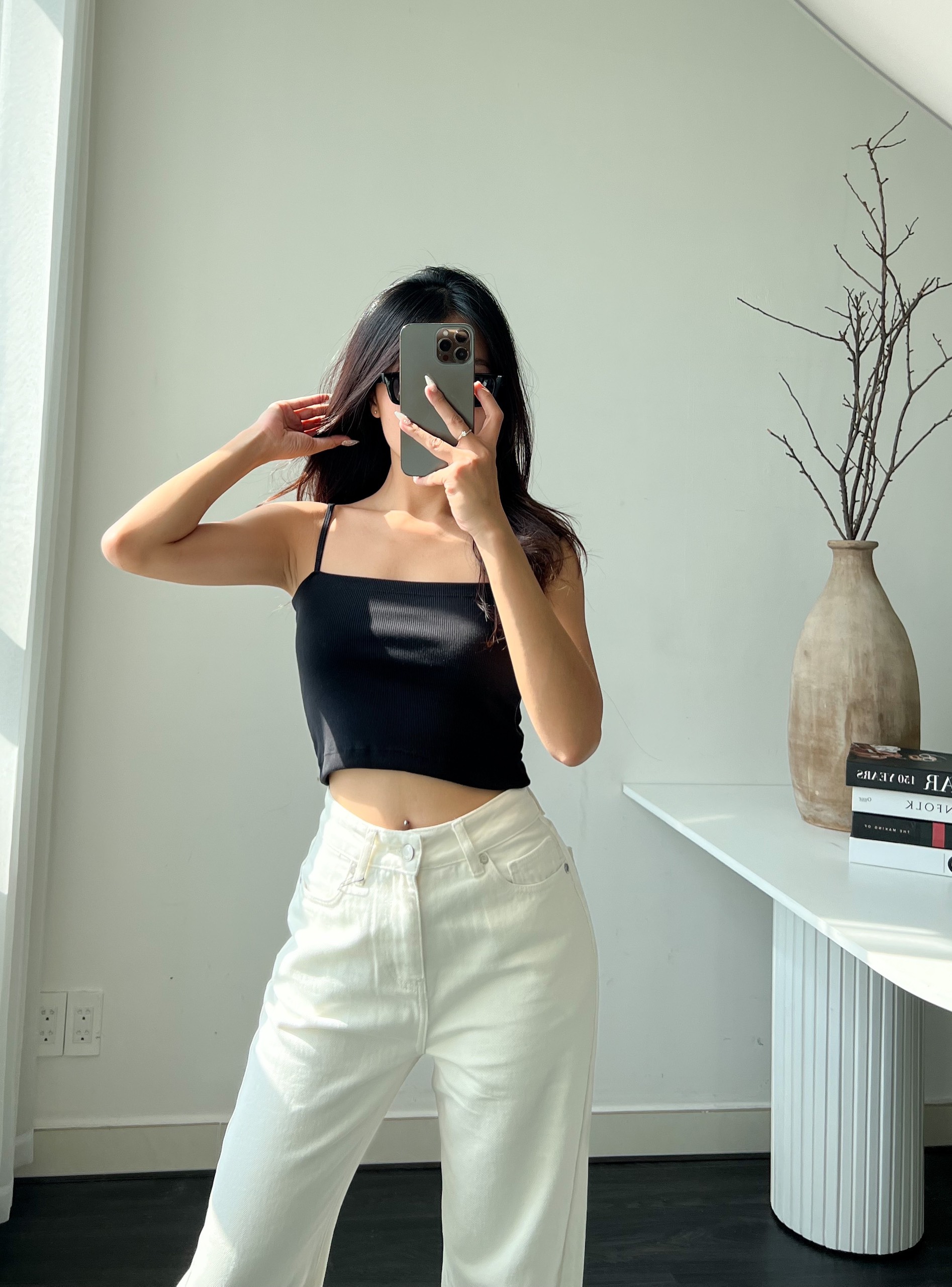 Áo thun croptop hai dây basic REVERCLOTHINGS Camisole Top