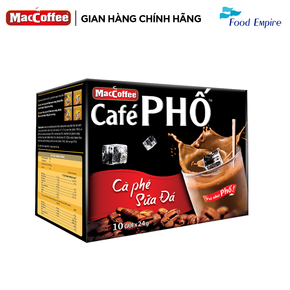 Combo of 4 Boxes of Iced Milk Street Coffee - Maccoffee (Box of 10 Packs X 24g)
