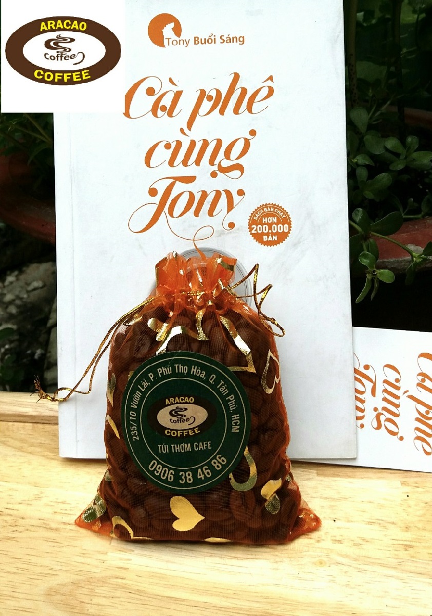 Túi thơm cafe túi thơm khử mùi ARACAO COFFEE 100% hạt cà phê nguyên chất  rang mộc