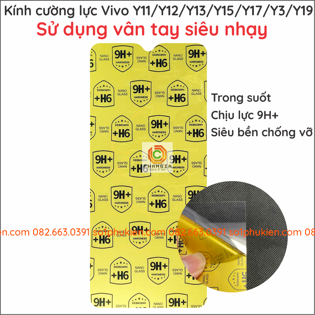 Dán cường lực Vivo Y11 / Y12 / Y13 / Y15 / Y17 / Y3 / Y19 nano dẻo siêu bền siêu đẹp