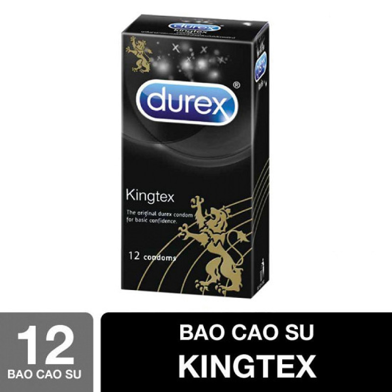 Bao Cao Su Durex KingTex Ôm Khít Chống Tuột 49mm Hộp 12 cái
