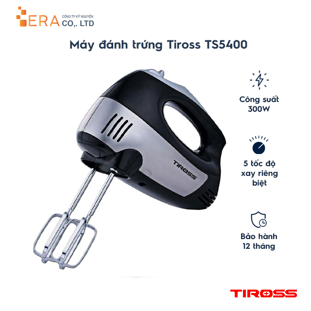 Máy đánh trứng Tiross TS5400 (Đen xám)