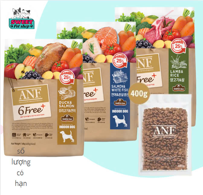 ANF 6Free Plus - THỨC ĂN HẠT CHO CHÓ ANF 6FREE VỊ CỪU 1.6kg nhập khẩu HÀN QUỐC