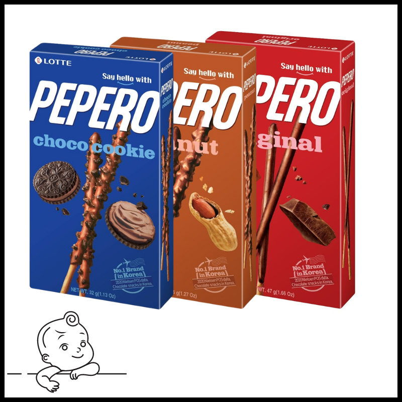 Bánh que Lotte Pepero - Combo 3 - Choco Cookie, Peanut & Original