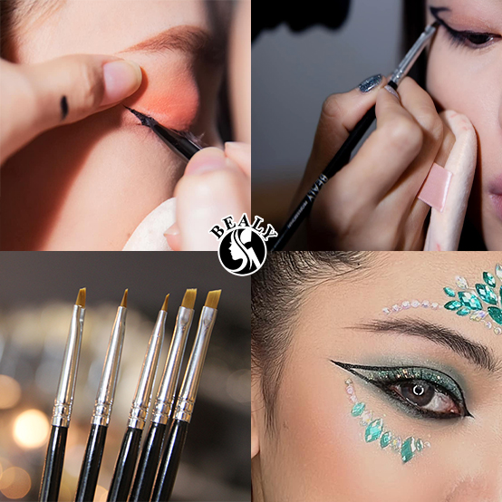 CỌ  EYELINER ĐẦU BẰNG/ XÉO CÁN ĐEN BEALY