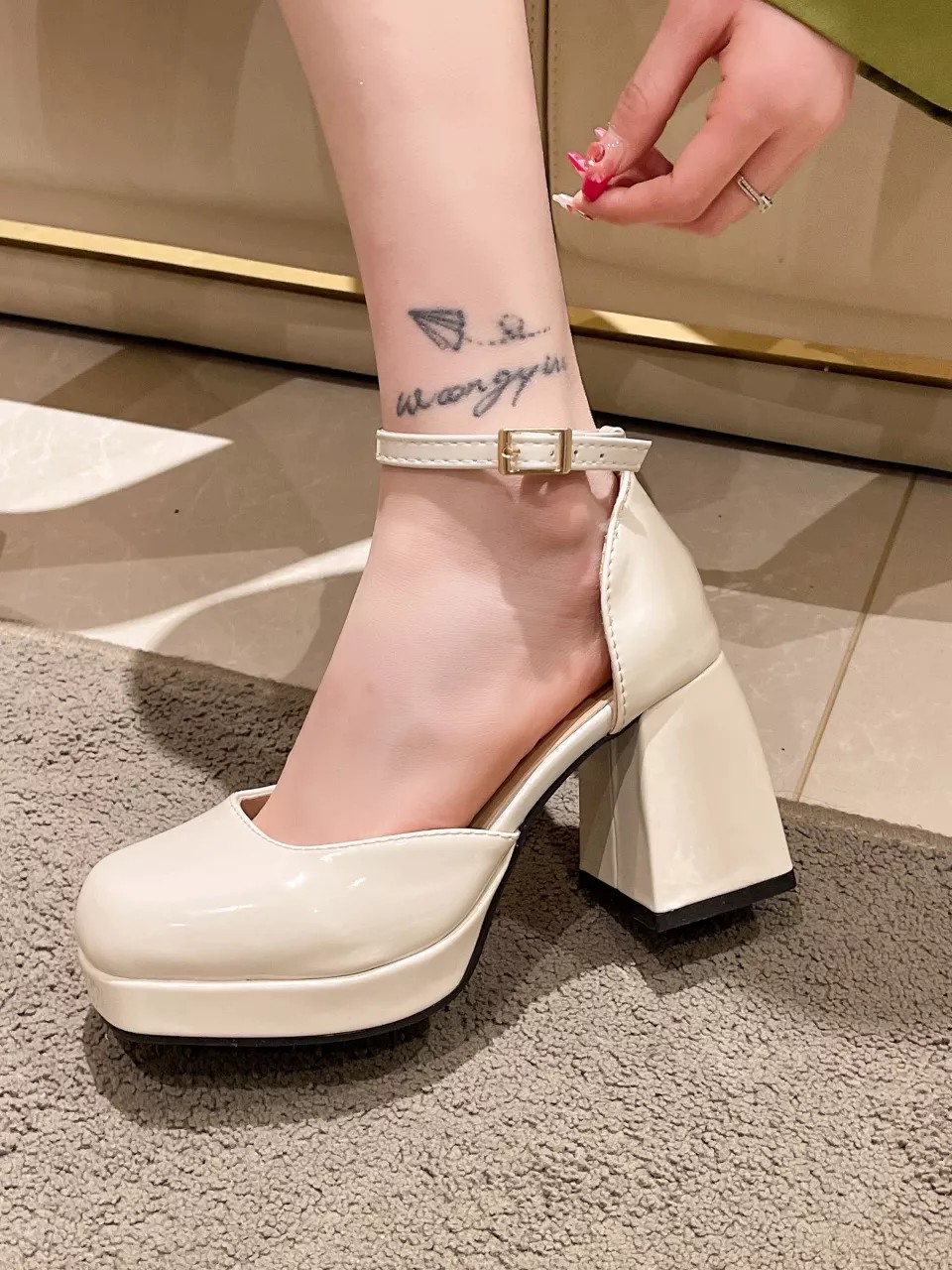 Giày cao gót 9cm mũi vuông cao cấp