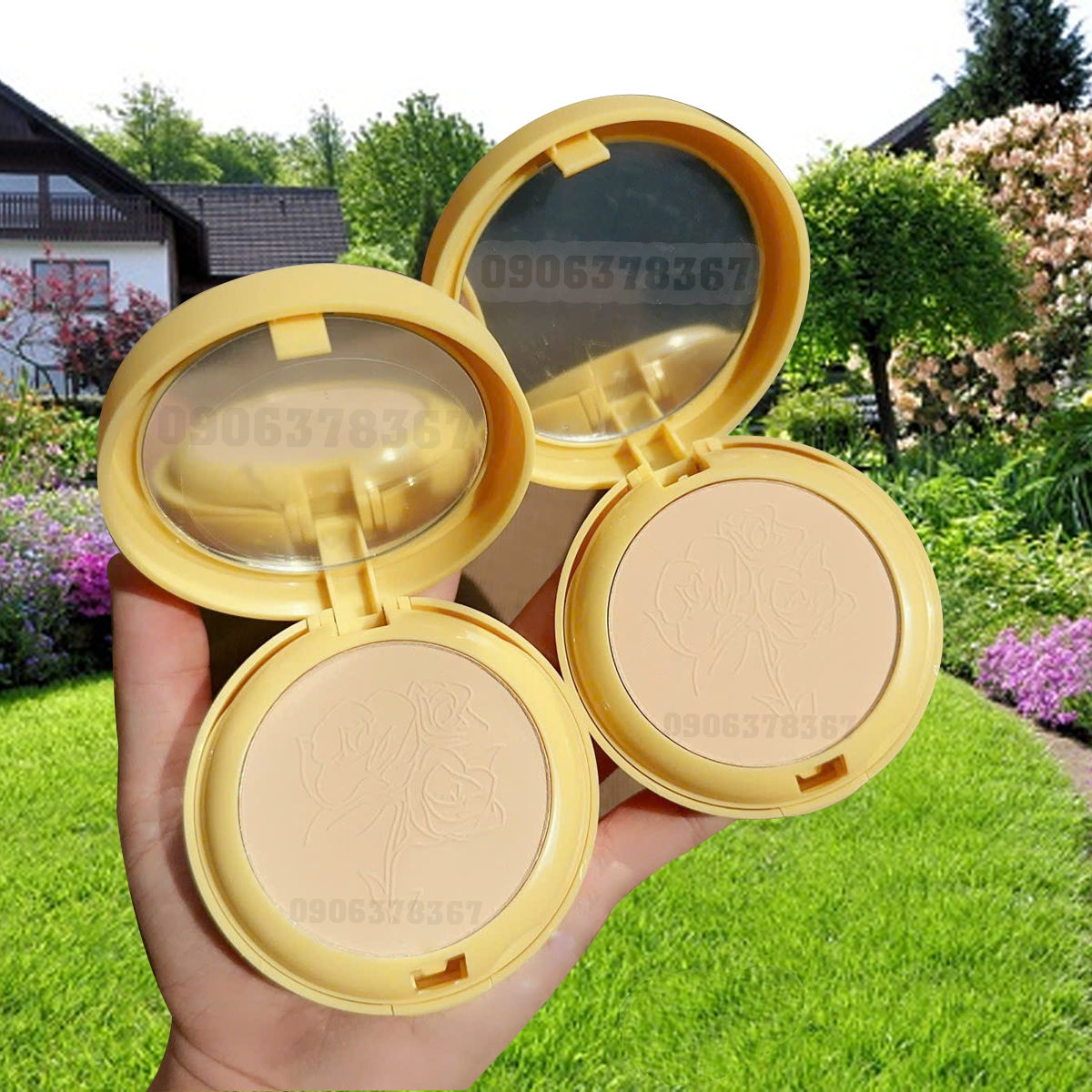 Phấn nền makeup 2 tầng Karite Flower Bông Vàng